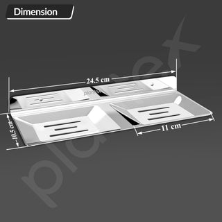 Plantex Stainless Steel Double Soap Holder for Bathroom/Soap Stand/Soap Dish/Wall Mounted Soap Holder/Bathroom Accessories