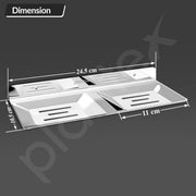 Plantex Stainless Steel Double Soap Holder for Bathroom/Soap Stand/Soap Dish/Wall Mounted Soap Holder/Bathroom Accessories
