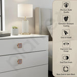 Plantex Knobs for Drawers/Drawer Knobs/Square Knob for Cabinets/Pull-Push Knob for Kitchen/Bedroom/Drawer - Pack of 6 (Rose Gold & Satin Black)