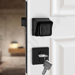 Plantex Heavy Duty Door Lock/Stainless Steel Main Door Mortise Lock Handle/Handle Set for Home/Office/Door Accessories (Black)