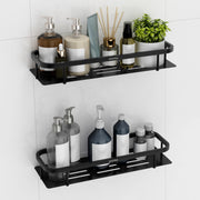 Plantex 304 Stainless Steel Bathroom Shelf/Wall Mounted Shelf for Bathroom/Kitchen Wall Shelf/Washroom Accessories Set- Pack of 2 (15X5 Inches-Black Finish)
