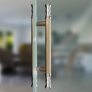 Plantex Stainless Steel 14 Inch Main Door Handle/Glass Wooden Door Handle/Pull-Push Handle/3 Years Warranty Pack of 1 (Satin White and Chrome Finish)