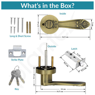 Plantex Premium Mortise Door Lock/Door Lock for Home/Main Door Lock Set with 3 Computerise Keys - (Brass Antique)