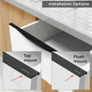 Plantex Profile Handle for Kitchen Cabinet/22 Inch Aluminium Drawer Profile Handle/Wardrobe Pull Handle for Home/Office/Hotel - Pack of 2 (Black)