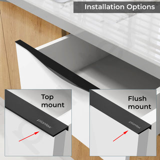 Plantex Profile Handle for Kitchen Cabinet/18 Inch Alluminium Drawer Profile Handle/Wardrobe Pull Handle for Home/Office/Hotel - Pack of 2 (Black)