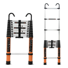 Plantex 10.5 feet (3.2m) Telescopic Ladder/Durable Steps/Collapsible Ladder for Home or Outdoor Work/Aluminium Telescopic Ladder - (Orange)