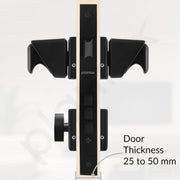 Plantex Heavy Duty Door Lock/Stainless Steel Main Door Mortise Lock Handle/Handle Set for Home/Office/Door Accessories (Black)
