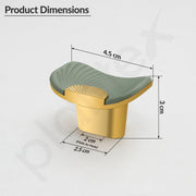 Plantex Knobs for Drawers/Drawer Knobs/Rectangle Knob for Cabinets/Pull-Push Knob for Kitchen/Bedroom/Drawer - Pack of 4 (Gold & Green)