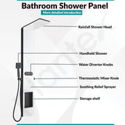 Plantex Shower Panel for Bathroom with Inbuilt Shelf/All in One Shower Panel/White Shower System for Bathroom/Full Shower Set with Jet Spray/Head Shower and Hand Shower - (KM-8105)