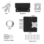 Plantex Heavy Duty Dead Bolt Lock/Rim Lock Set/Trio Lock Dead Bolt for Home/Office/Hotel â€“ Pack of 1 (Z-Black)