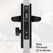 Plantex Heavy-Duty Door Lock Set - Main Door Lock Handle Set/Mortise Lock with 3 Keys, Brass Lock Body & Cylinder (8114 - Z Black & DC Black)