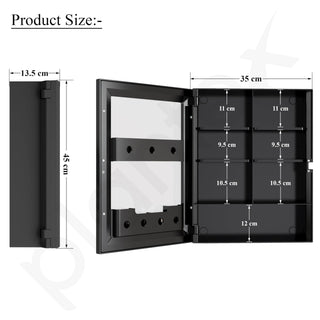 Plantex Bathroom Cabinet with Mirror/ABS Bathroom Storage Organiser/Multipurpose Shelf/Wall Mount Mirror Cabinet for Wash Basin (14x18 Inch, Black)