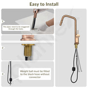 Plantex Kitchen Mixer Tap Hot and Cold/Kitchen Sink Faucet/360Ãƒâ€šÃ‚Â° Swivel Spout Sink Tap with Water Saving Aerator - (8991, Rose Gold)