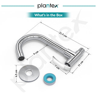 Plantex Kitchen Taps for Home Sink with Water Saving Aerator for Kitchen Tap/360° Swivel Spout Kitchen Sink Tap with Brass Wall Flange -(ZUR-1507-Chrome)