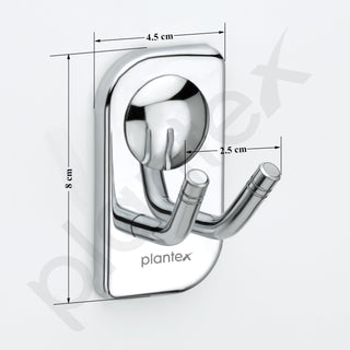 Plantex High Grade Stainless Steel Robe Hook for Bathroom/Cloth Hanger for Wall/Hooks for Wall/Bathroom Accessories - Chrome (Dream)