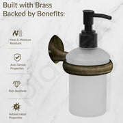 Plantex Smero Pure Brass Made Handwash Holder for Wash Basin/Liquid Soap Dispenser/Shampoo Dispenser - Contrive (Rich Antique)