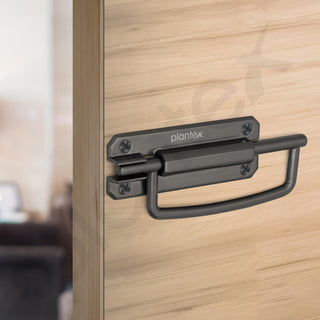 Plantex Door Stopper/5 Inch Baby Latch Kadi/Door Latch for Bathroom/Door Lock for Home/Office Doors - Pack of 3 (Satin Black)