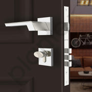 Plantex Triple Security Door Lock for Home/Main Door Lock Set with 3 Years of Warranty/Mortise Lock for Door with Brass Lock Body & Cylinder (7066 - Chrome & Satin White)