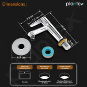 Plantex Pure Brass Pillar Cock Tap for Wash Basin with Teflon Tape/Single Lever Basin Tap/Tabletop Wash Basin Tap/Basin Tap/Faucet for Wash Basin (Dol-2301, Chrome)