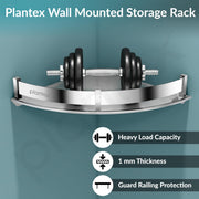 Plantex Corner Shelf for Bathroom Wall/Bathroom Corner Shelves/Bathroom Shelf Rack/Side Corner Shelf/Kitchen Organizer/Bathroom Corner Rack- (9x9 inches, Chrome)