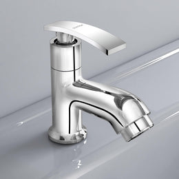 Plantex Pure Brass Pillar Tap for Wash Basin with Teflon Tape/Single Lever Basin Tap/Tabletop for wash Basin Tap/Water Tap/Faucet for Wash Basin (ZUR-1501, Chrome)