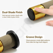 Plantex 4 Inch Sofa Leg for Bed Furniture/Aluminium Sofa Leg for Table/Support Legs/Furniture Leg - Pair of 3 (6 Piece) (DTS-77, Brass Antique & Gold)