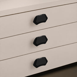 Plantex Drawer Kadi/3 Inch Chest Handle for Drawer/Rectangular Cabinet Kadi/Pull-Push Kadi for Home/Office Drawer - Pack of 3 (DTK-296, Black)