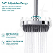Plantex Single-Mode Square Shower for Bathroom/ABS Shower Head for Bathroom/6 Inch High Pressure Overhead Shower - (APS-D-3133, Chrome)