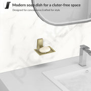 Plantex 304 Grade Stainless Steel Single Soap Dish/Soap Stand/Soap Case/Soap Storage for Bathroom - Crystal (Brass Antique)