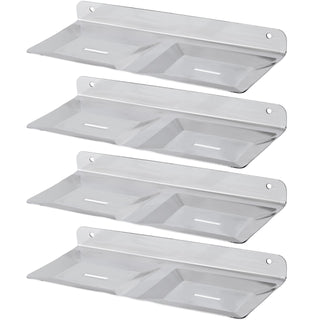 Plantex Platinum Stainless Steel Dual Soap Dish - Soap Stand - Bathroom Soap Holder - Bathroom Accessories - Pack of 4