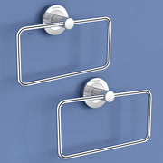 Plantex Stainless Steel Towel Ring for Bathroom/Wash Basin/Napkin-Towel Hanger/Bathroom Accessories (Chrome-Rectangular) - Pack of 2