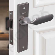 Plantex Heavy Duty Door Lock ÃƒÂ¢Ã¢â€šÂ¬Ã¢â‚¬Å“ Bathroom Door Lock/Mortise 8inch Keyless Plate Handle Set for Home/Bathroom/Store Room/Balcony/Office with Baby Latch (8106, Satin Black)