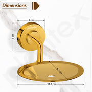 Plantex 304 Grade Stainless Steel Soap Holder for Bathroom Wall - Soap Stand/Dish/Accessories - Daizy (Golden)