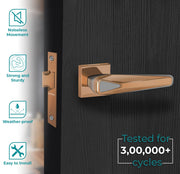 Plantex Heavy Duty Door Lock/Bathroom Door Lock/Mortise Keyless Handle Set for Home/Bathroom/Store Room/Balcony/Office (7104 - PVD Satin Black Matt)