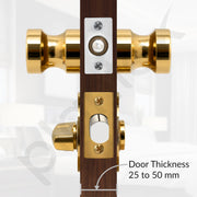 Plantex Bathroom Door Lock/Stainless Steel Pull Push Door Handle Lock Set/Keyless Lock Handle for Bathroom (PVD Gold, DTM-666)
