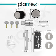 Plantex Door Knob Lock/Brass Heavy Duty Main Door Mortise Lock Handle/Handle Set for Home/Office - Door Accessories - (Satin & Black)