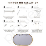 Plantex Aluminium Frame Mirror for Bathroom/Wall Mount Capsule Mirror for Bedroom/Dressing Room/Living Room/Entryway - (Gold, 18x30 Inch)
