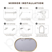 Plantex Aluminium Frame Mirror for Bathroom/Wall Mount Capsule Mirror for Bedroom/Dressing Room/Living Room/Entryway - (Gold, 18x30 Inch)