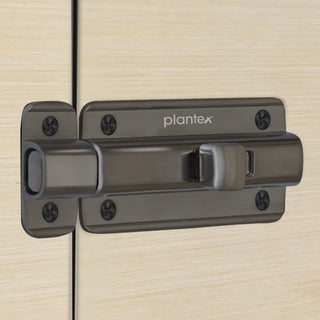 Plantex Premium Heavy Duty Door Stopper/Door Lock Latch for Home and Office Doors - Pack of 2 (Satin Black-Matt)