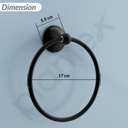 Plantex Towel Ring for Bathroom/Stainless Steel Towel Holder/Round Napkin Ring/Towel Stand for Bathroom/Bathroom Accessories - Pack of 1 (Black)