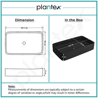 Plantex Wash Basin for Bathroom/Ceramic Basin/Rectangle Table Top Basin/Wash Basin for Home/Restaurant (Charcoal Black - 26 x 15 x 5 Inch)