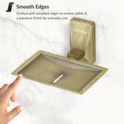 Plantex 304 Grade Stainless Steel Single Soap Dish/Soap Stand/Soap Case/Soap Storage for Bathroom - Crystal (Brass Antique)