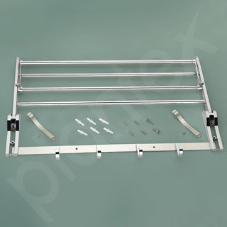 Plantex Stainless Steel Folding Towel Rack/Towel Stand for Bathroom/Towel Hanger/Bathroom Accessories (24-inch) Chrome