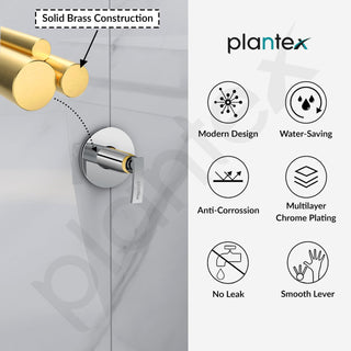 Plantex Pure Brass COL-1006 Angular Concealed Stop Cock/Concealed Stop Valve Tap For Bathroom With Teflon Tape & Brass Adjustable Wall Flange – 15 mm (Mirror-Chrome Finish)