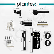 Plantex Door Lock for Home/Main Door Lock Set/Mortise Lock Set with Brass Lock Body & Cylinder - Pack of 1 (7135, Z-Black)