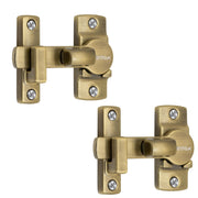Plantex Door Latch Lock/Door Latch for Bathroom/Bedroom/Balcony/Flip Latch Lock for Door/Chitkani/Baby Latch for Bathroom/Door Stopper - Pack of 2 (Brass Antique)