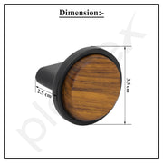 Plantex Knobs for Drawer/Round Drawer Knobs/Knobs for Cabinets/Pull-Push Knobs for Kitchen/Bedroom Drawer - Pack of 6 (Small, Black & Wood)