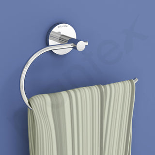 Plantex Smero Pure Brass Sleek Napkin Holder/Ring/Hand Napkin Holder for Wash Basin/Bathroom Accessories - Circle(Chrome)