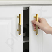 Plantex Stainless Steel & Aluminium Cabinet Handle/96mm Wardrobe Door Handle/Cupboard Pull-Push Handles for Home/Office - Pack of 1 (Brass Antique & Gold)
