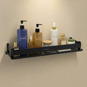 Plantex Stainless Steel Bathroom Shelf/Rack/Bathroom Organizer with Drill/Kitchen Storage Shelf/Wall Mounted Washroom Accessories - (15 x 5 Inch, Black)